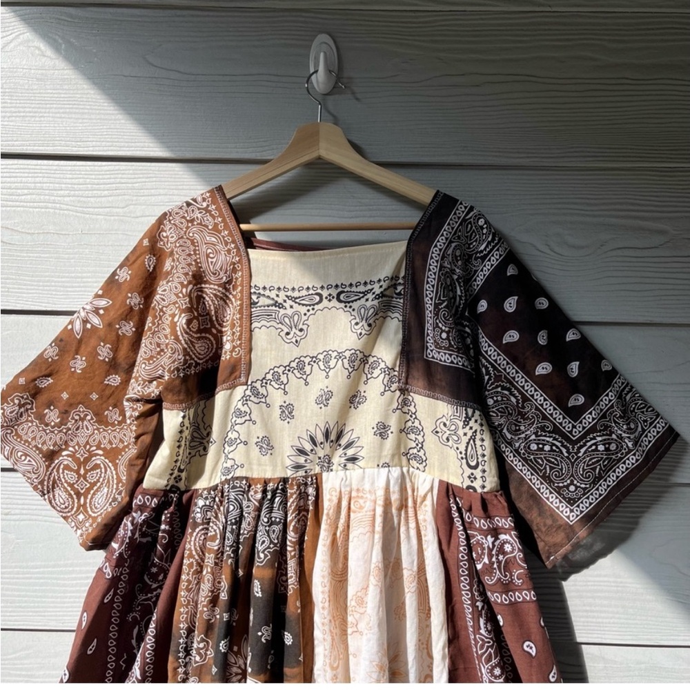 Handmade Earthy Bandana Dress - Picture 5 of 8